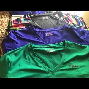 Fila sports shirts xl 3 quantity blue, green black with multi colored sleeves
